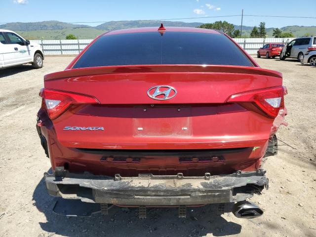 5NPE24AF1HH444755 - 2017 HYUNDAI SONATA SE RED photo 6