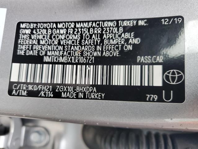 NMTKHMBX1LR106721 - 2020 TOYOTA C-HR XLE SILVER photo 13