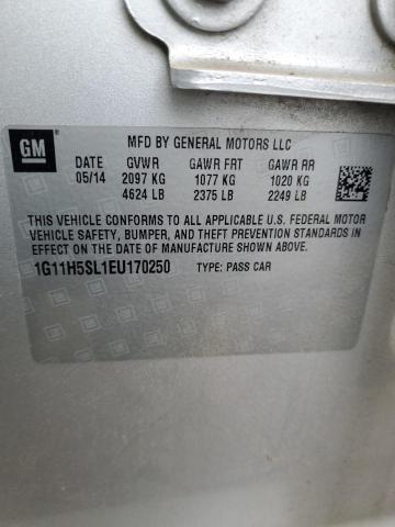 1G11H5SL1EU170250 - 2014 CHEVROLET MALIBU LTZ ვერცხლისფერი ფოტო 12