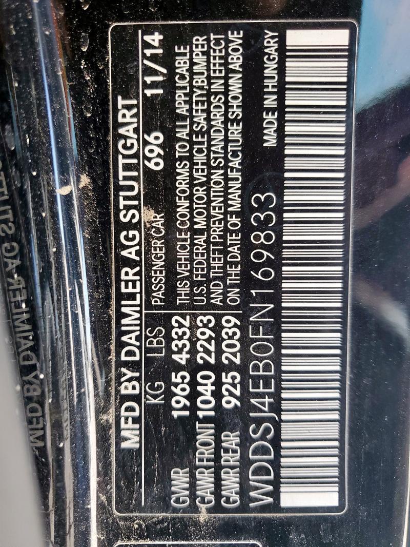 WDDSJ4EB0FN169833 - 2015 MERCEDES-BENZ CLA 250 Qara foto 12