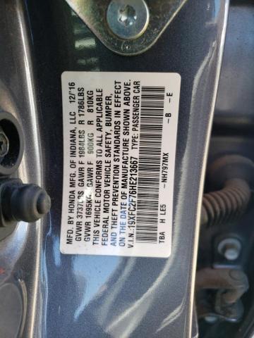 19XFC2F76HE213667 - 2017 HONDA CIVIC EX GRAY photo 12