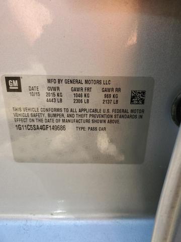 1G11C5SA4GF149686 - 2016 CHEVROLET MALIBU LIM LT 银色 照片 12