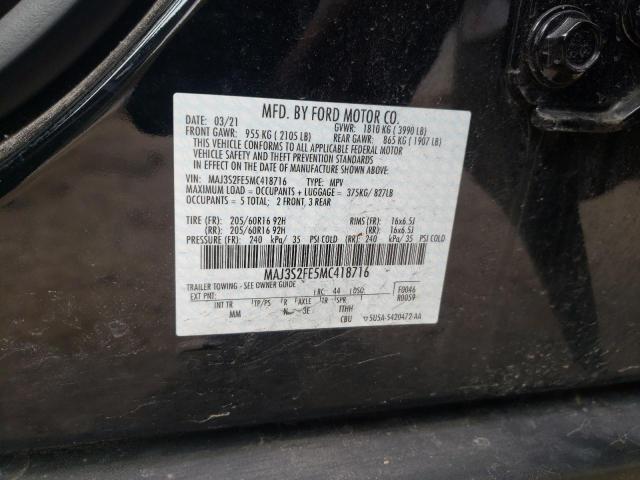 MAJ3S2FE5MC418716 - 2021 FORD ECOSPORT S BLACK photo 13