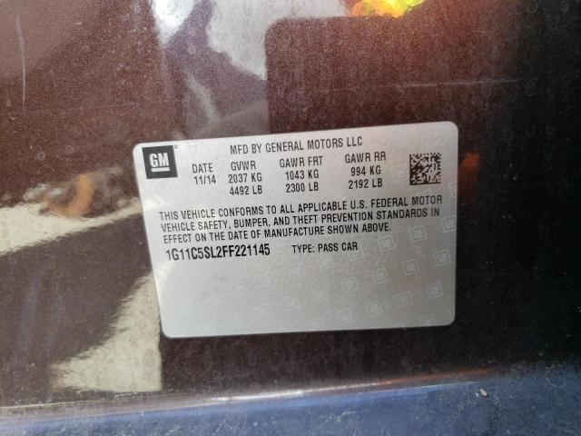 1G11C5SL2FF221145 - 2015 CHEVROLET MALIBU 1LT 棕色 照片 13