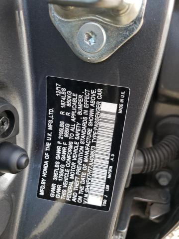 SHHFK7H77JU408673 - 2018 HONDA CIVIC EXL GRAY photo 12