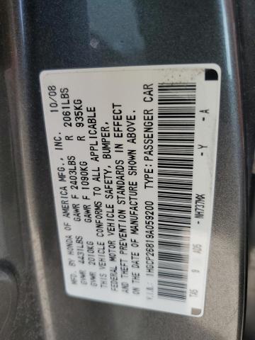 1HGCP26819A059200 - 2009 HONDA ACCORD EXL GRAY photo 13