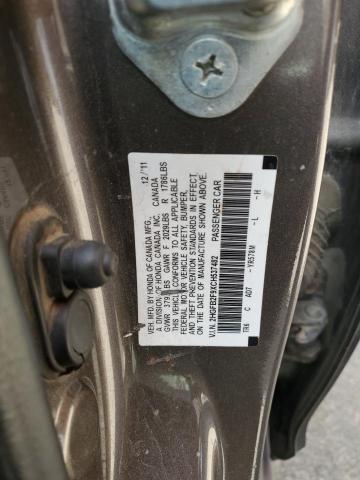 2HGFB2F9XCH537482 - 2012 HONDA CIVIC EXL BROWN photo 12
