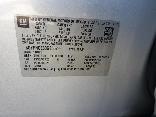 3GYFNCE38GS552990 - 2016 CADILLAC SRX PERFORMANCE COLLECTION SILVER photo 13