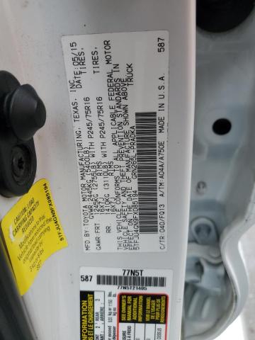 5TFJU4GN9FX085194 - 2015 TOYOTA TACOMA DOUBLE CAB PRERUNNER WHITE photo 12