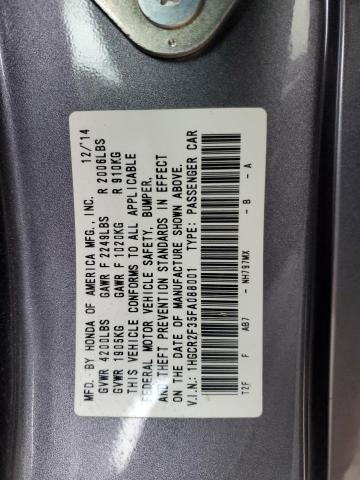 1HGCR2F35FA088001 - 2015 HONDA ACCORD LX GRAY photo 14