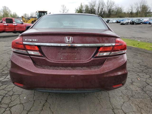 2HGFB2F59DH526293 - 2013 HONDA CIVIC LX RED photo 6