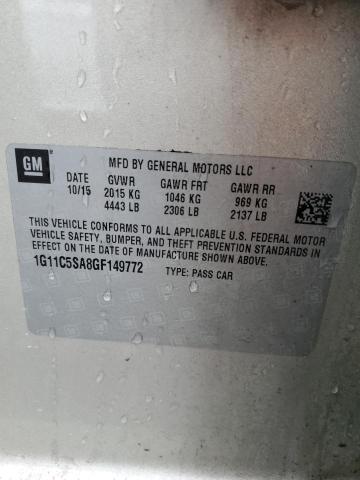 1G11C5SA8GF149772 - 2016 CHEVROLET MALIBU LIM LT 金色 照片 12