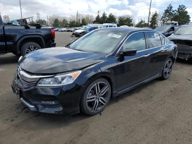 1HGCR2F51HA147940 - 2017 HONDA ACCORD SPORT أسود صورة 2