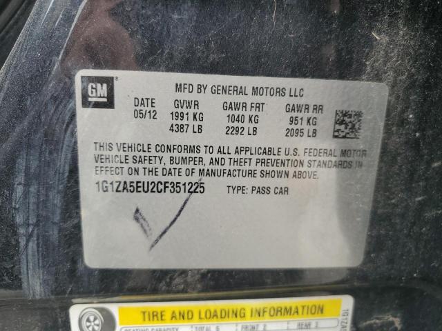 1G1ZA5EU2CF351225 - 2012 CHEVROLET MALIBU LS BLACK photo 12