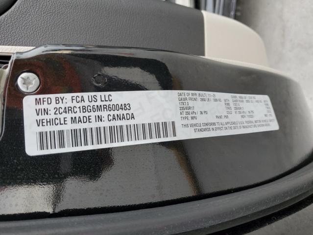 2C4RC1BG6MR600483 - 2021 CHRYSLER PACIFICA TOURING L Սև լուսանկար 14