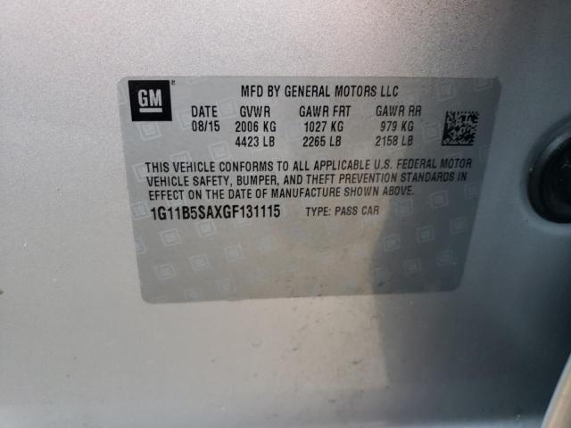 1G11B5SAXGF131115 - 2016 CHEVROLET MALIBU LIM LS SILVER photo 12