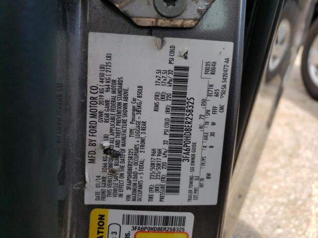 3FA6P0HD8ER258325 - 2014 FORD FUSION SE GRAY photo 13