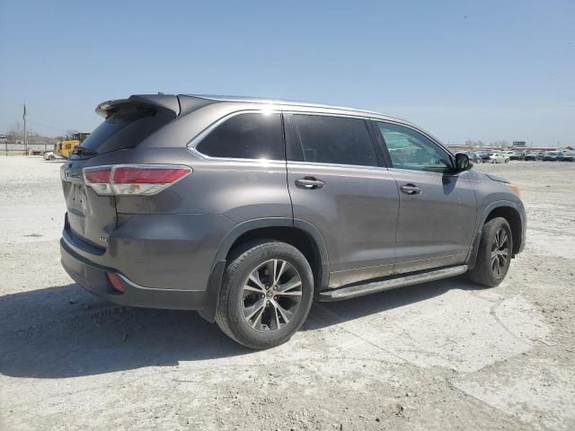 5TDKKRFH8GS134993 - 2016 TOYOTA HIGHLANDER XLE GRAY photo 3