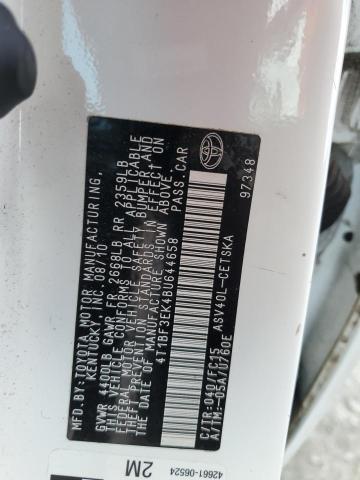 4T1BF3EK4BU644658 - 2011 TOYOTA CAMRY BASE WHITE photo 12