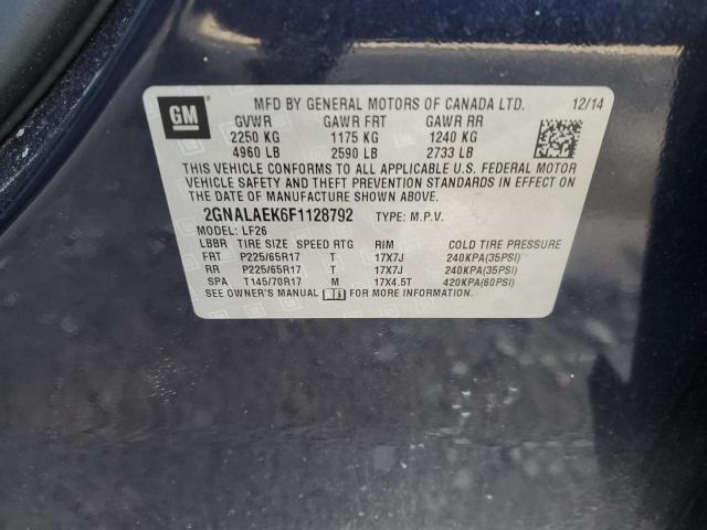 2GNALAEK6F1128792 - 2015 CHEVROLET EQUINOX LS BLUE photo 13