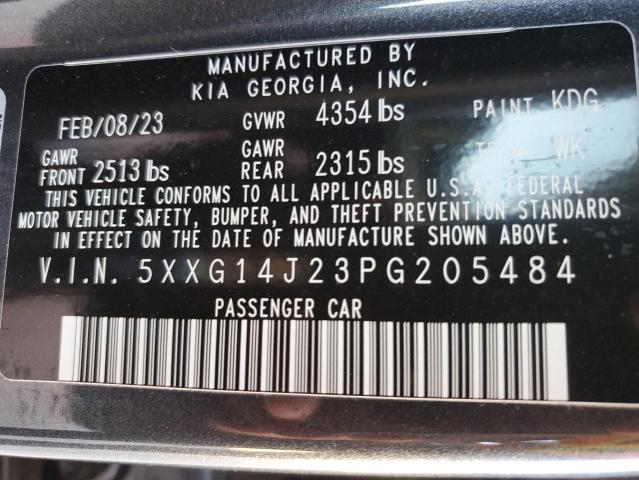 5XXG14J23PG205484 - 2023 KIA K5 LXS GRAY photo 13