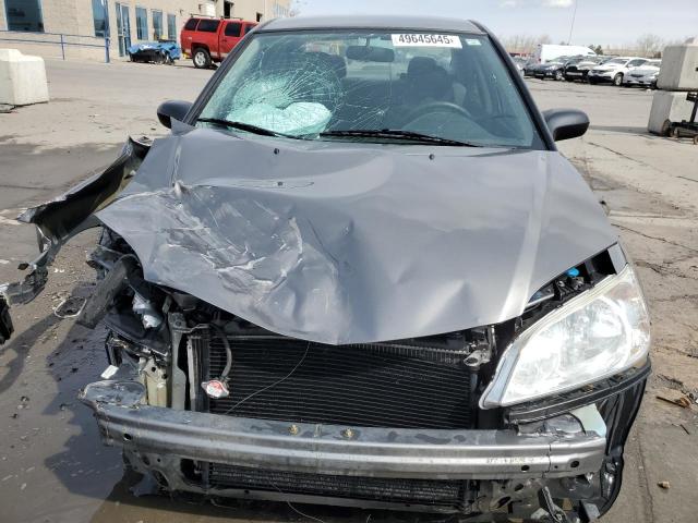 1HGES16385L005221 - 2005 HONDA CIVIC DX VP Մոխրագույն լուսանկար 5