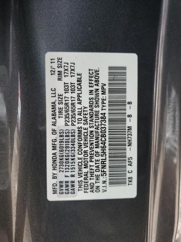 5FNRL5H64CB037384 - 2012 HONDA ODYSSEY EXL GRAY photo 14