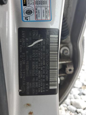 KM8JN72D45U076248 - 2005 HYUNDAI TUCSON GLS SILVER photo 13