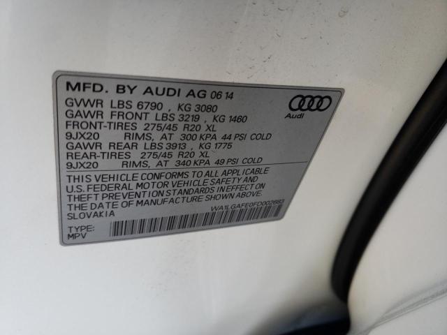 WA1LGAFE0FD002683 - 2015 AUDI Q7 PREMIUM PLUS WHITE photo 13