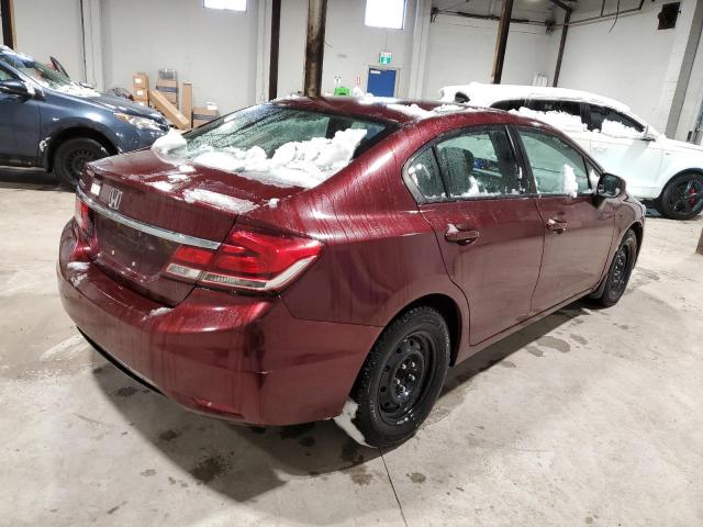 2HGFB2F41DH003650 - 2013 HONDA CIVIC LX BURGUNDY photo 3