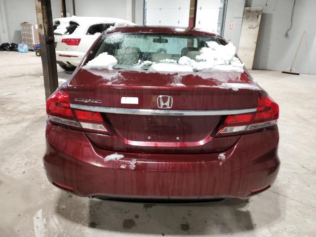 2HGFB2F41DH003650 - 2013 HONDA CIVIC LX BURGUNDY photo 6