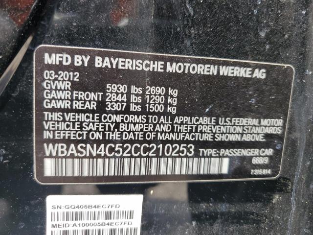 WBASN4C52CC210253 - 2012 BMW 550 IGT BLACK photo 12