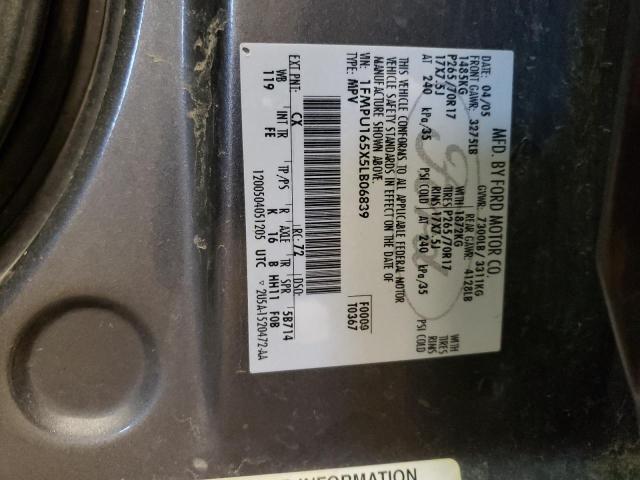 1FMPU165X5LB06839 - 2005 FORD EXPEDITION XLT GRAY photo 13