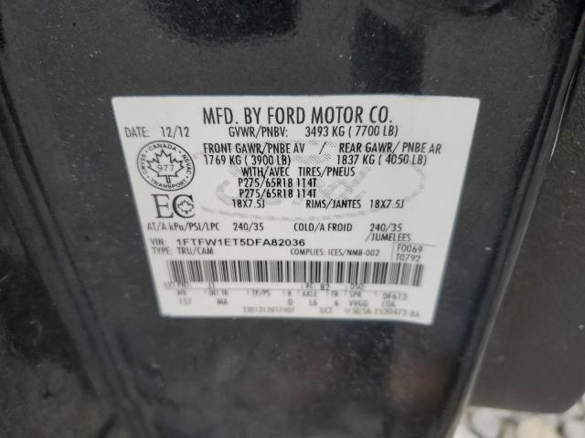 1FTFW1ET3DFC10967 - 2013 FORD F150 SUPERCREW BLACK photo 12