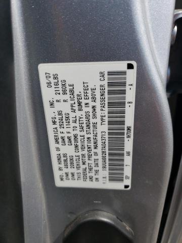 19UUA66287A043713 - 2007 ACURA TL SILVER photo 12