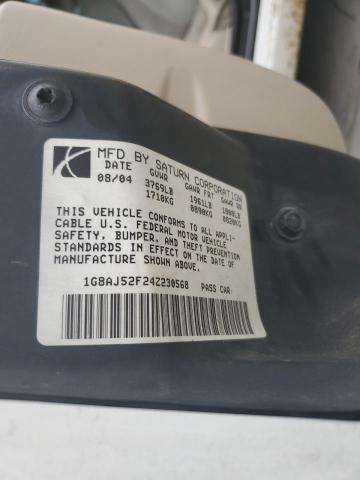 1G8AJ52F24Z230568 - 2004 SATURN ION LEVEL 2 WHITE photo 12
