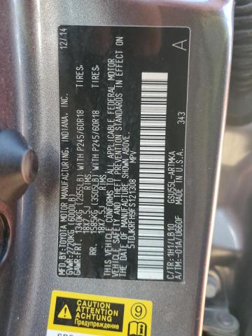 5TDJKRFH9FS121308 - 2015 TOYOTA HIGHLANDER XLE 石墨色 照片 14