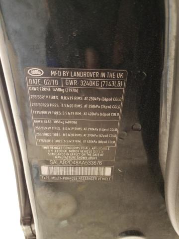 SALAB2D48AA533676 - 2010 LAND ROVER LR4 შავი ფოტო 13