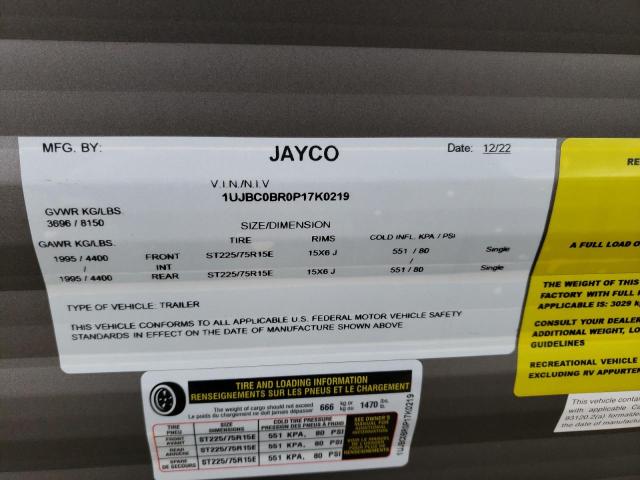 1UJBC0BR0P17K0219 - 2023 JAYC TRAVEL TRL TWO TONE photo 10