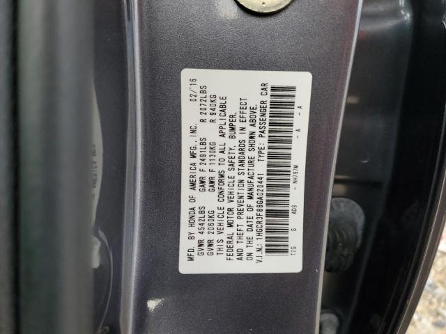 1HGCR3F88GA020441 - 2016 HONDA ACCORD EXL GRAY photo 12