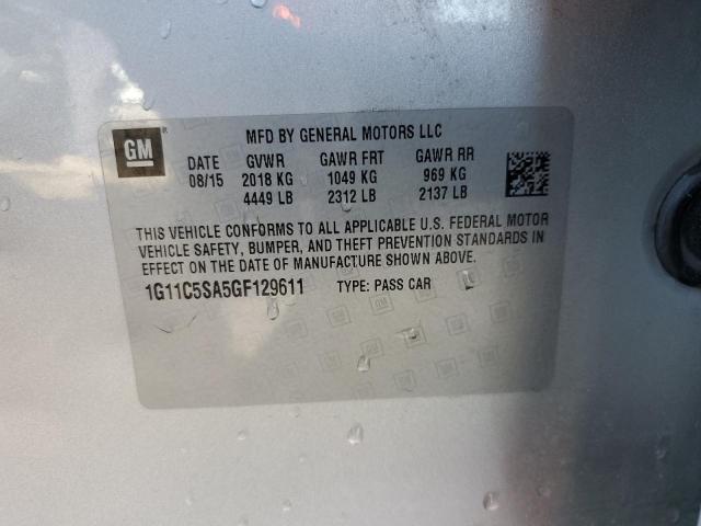 1G11C5SA5GF129611 - 2016 CHEVROLET MALIBU LIM LT 银色 照片 12