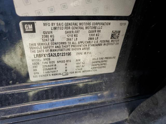 LRBFX1SA2LD123196 - 2020 BUICK ENVISION PREFERRED BLUE photo 13