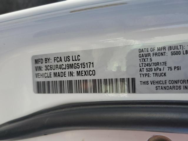 3C6UR4CJ9MG515171 - 2021 RAM 2500 TRADESMAN თეთრი ფოტო 12