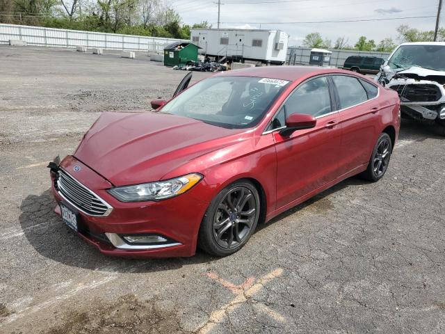 3FA6P0HD3JR267668 - 2018 FORD FUSION SE RED photo 1