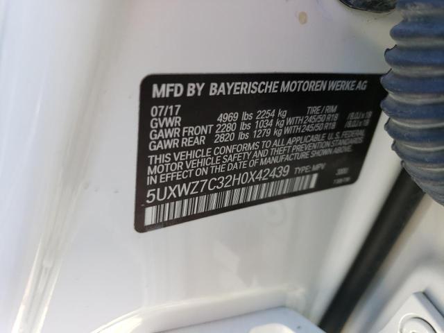 5UXWZ7C32H0X42439 - 2017 BMW X3 SDRIVE28I 白色 照片 13