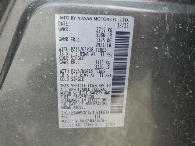 5N1AR2MM9GC615069 - 2016 NISSAN PATHFINDER S Grau Foto 13