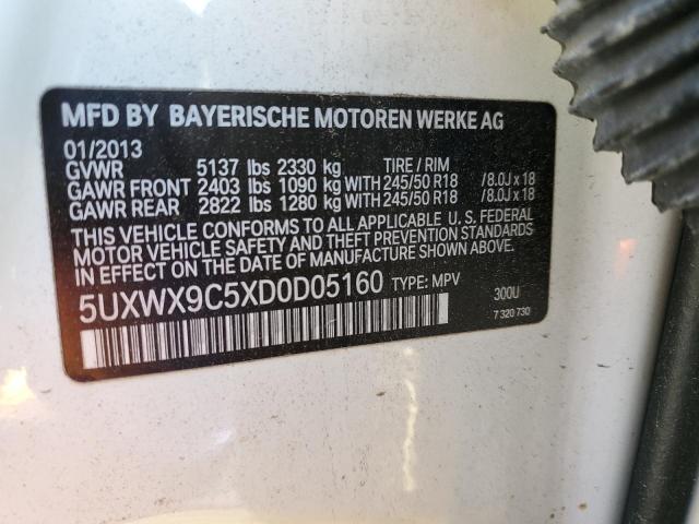 5UXWX9C5XD0D05160 - 2013 BMW X3 XDRIVE28I WHITE photo 13