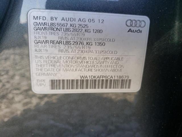 WA1DKAFP6CA118679 - 2012 AUDI Q5 PREMIUM PLUS GRAY photo 13