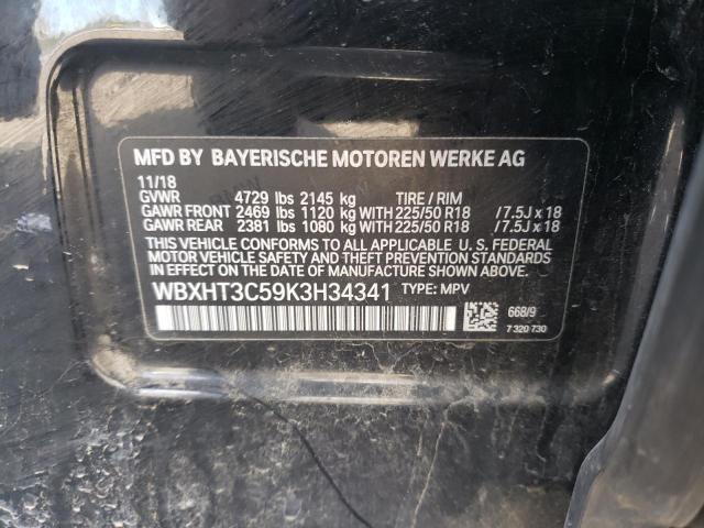 WBXHT3C59K3H34341 - 2019 BMW X1 XDRIVE28I BLACK photo 13