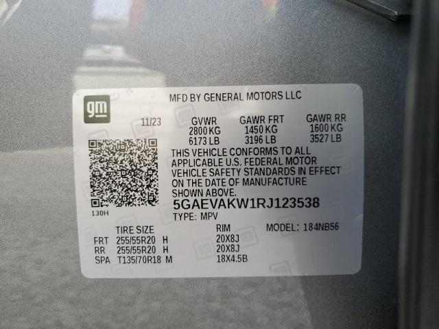 5GAEVAKW1RJ123538 - 2024 BUICK ENCLAVE ESSENCE GRAY photo 13